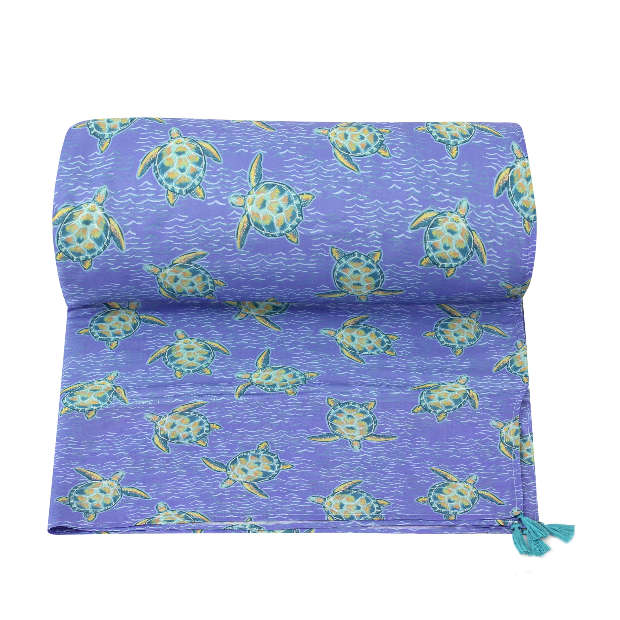 Azure Turtle Printed Beach Towel