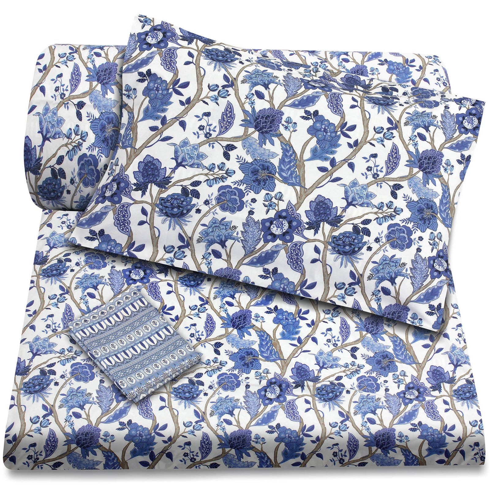 Indigo Garden Duvet Cover + Pillowcases (350 TC)