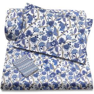 Indigo Garden Duvet Cover + Pillowcases (350 TC)