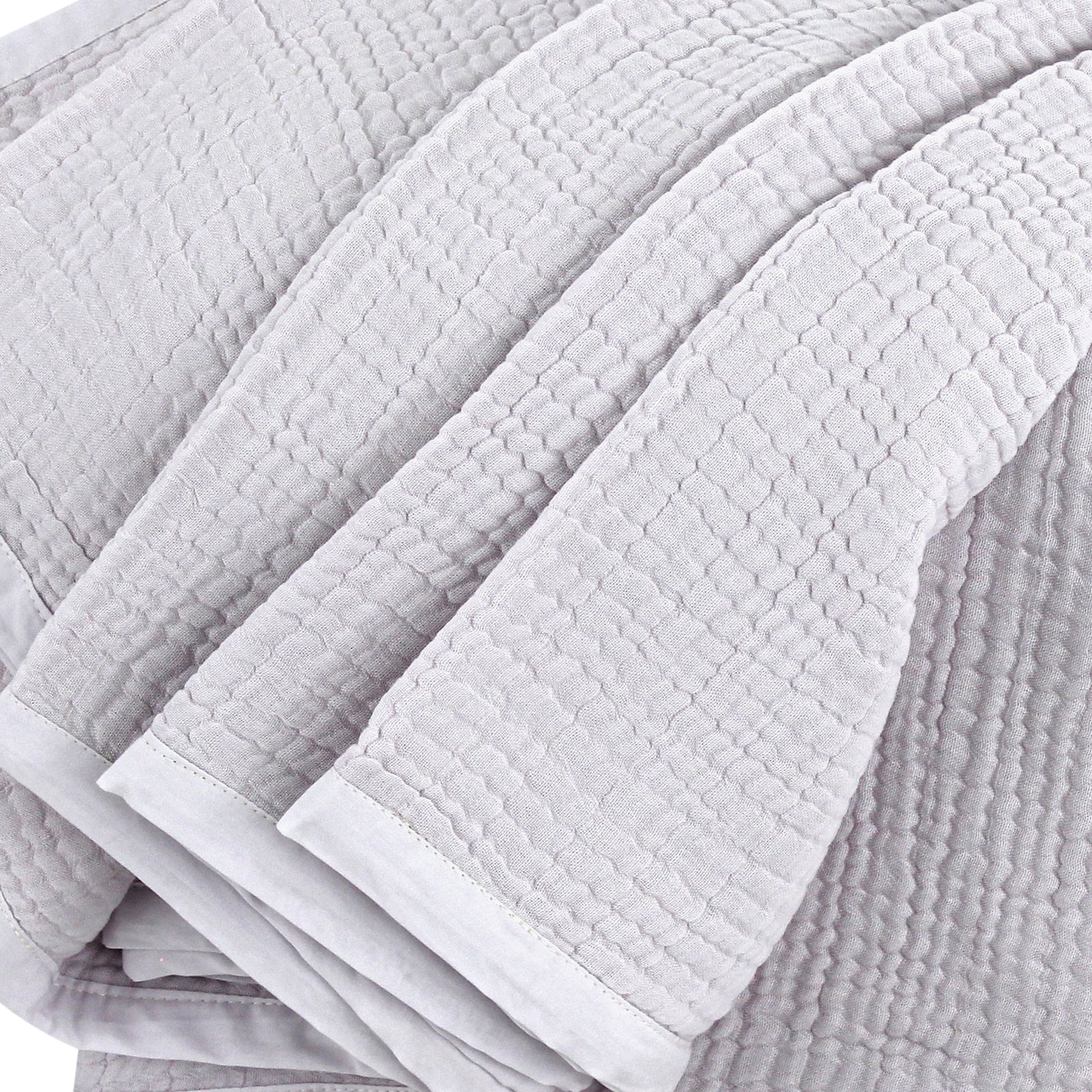 Lilac Cotton Muslin Bedspread