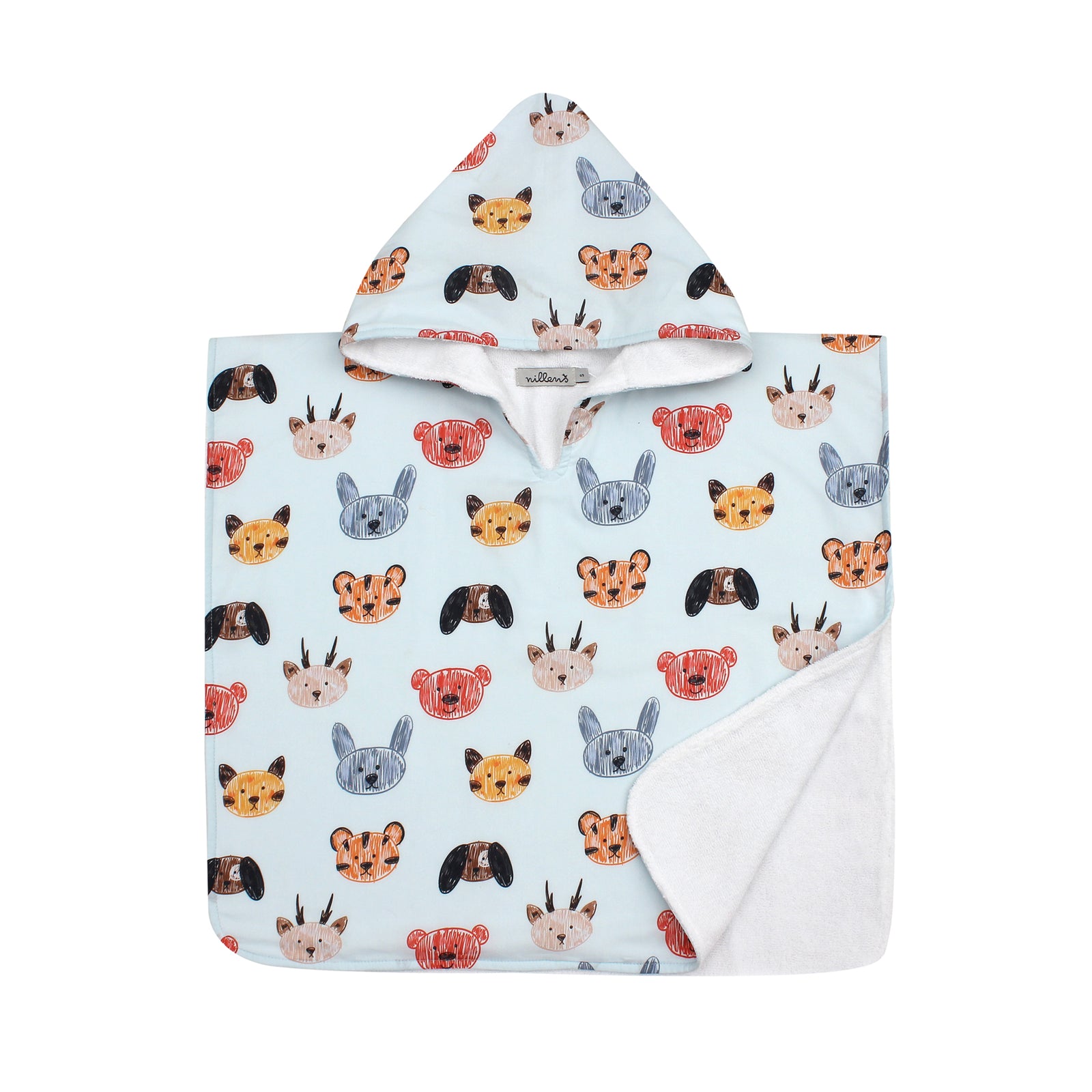 Doodle Faces Bathing Poncho
