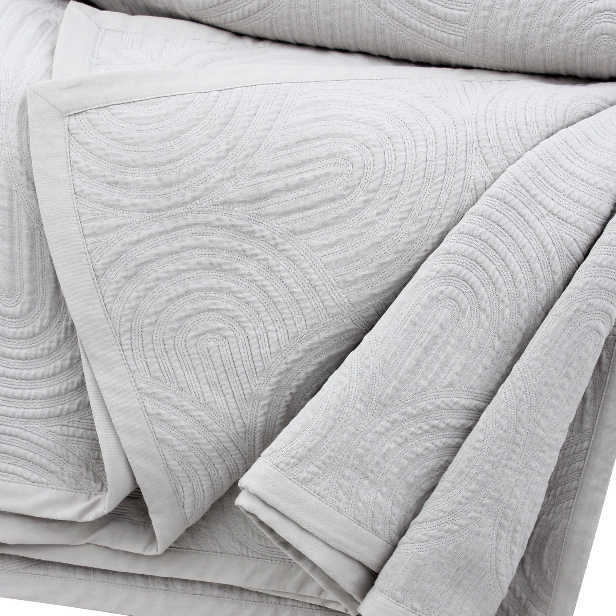 Grey Aurora Jacquard Bedspread