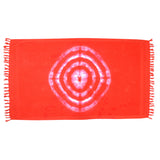 Red/White Circles Tie Dye Beach Towel