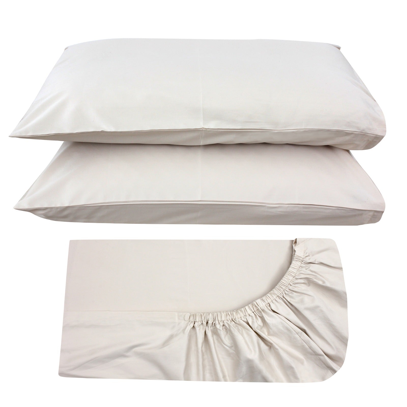 Greige Fitted Sheet + Pillowcases (600 TC)