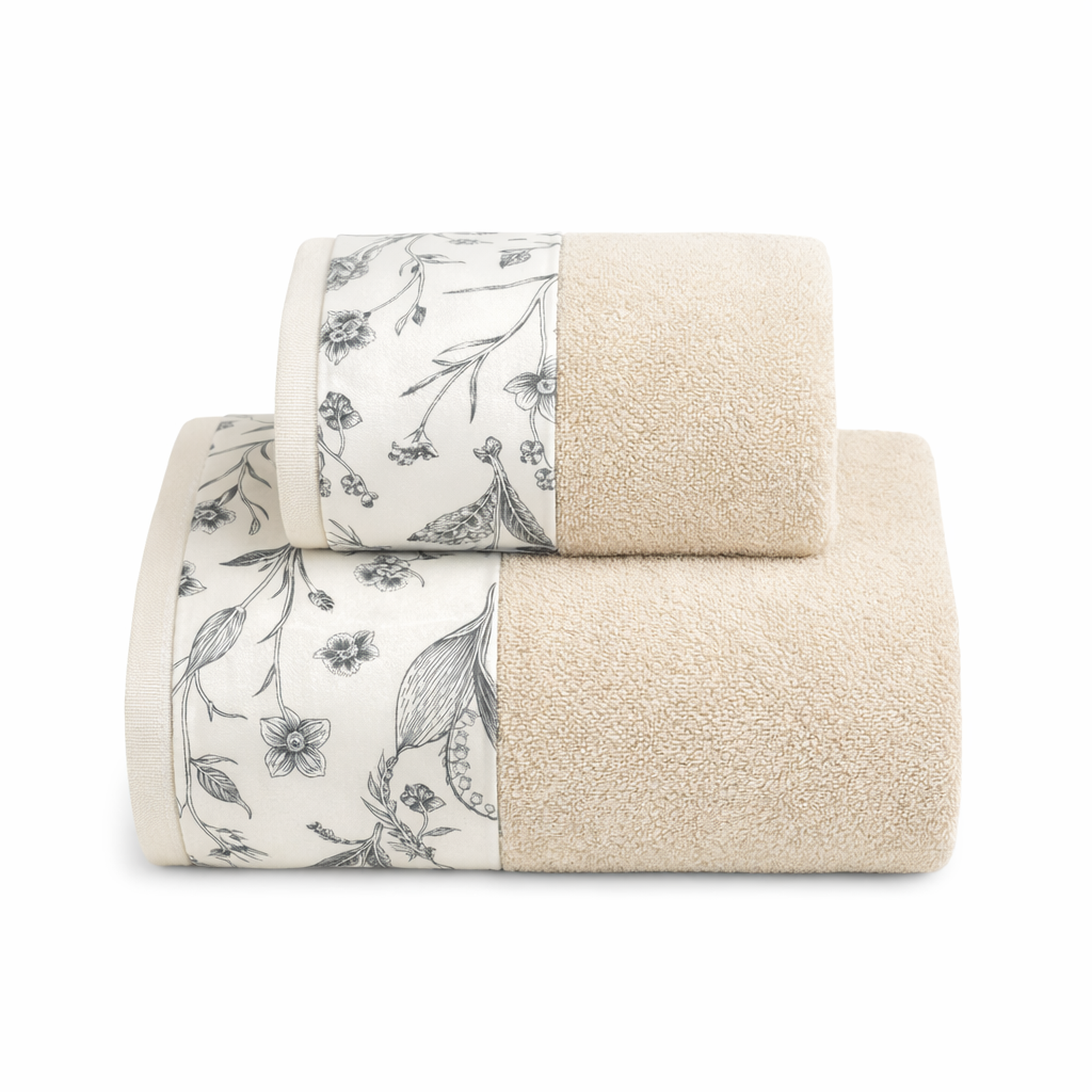 Graphite Florals Bath Towel Set