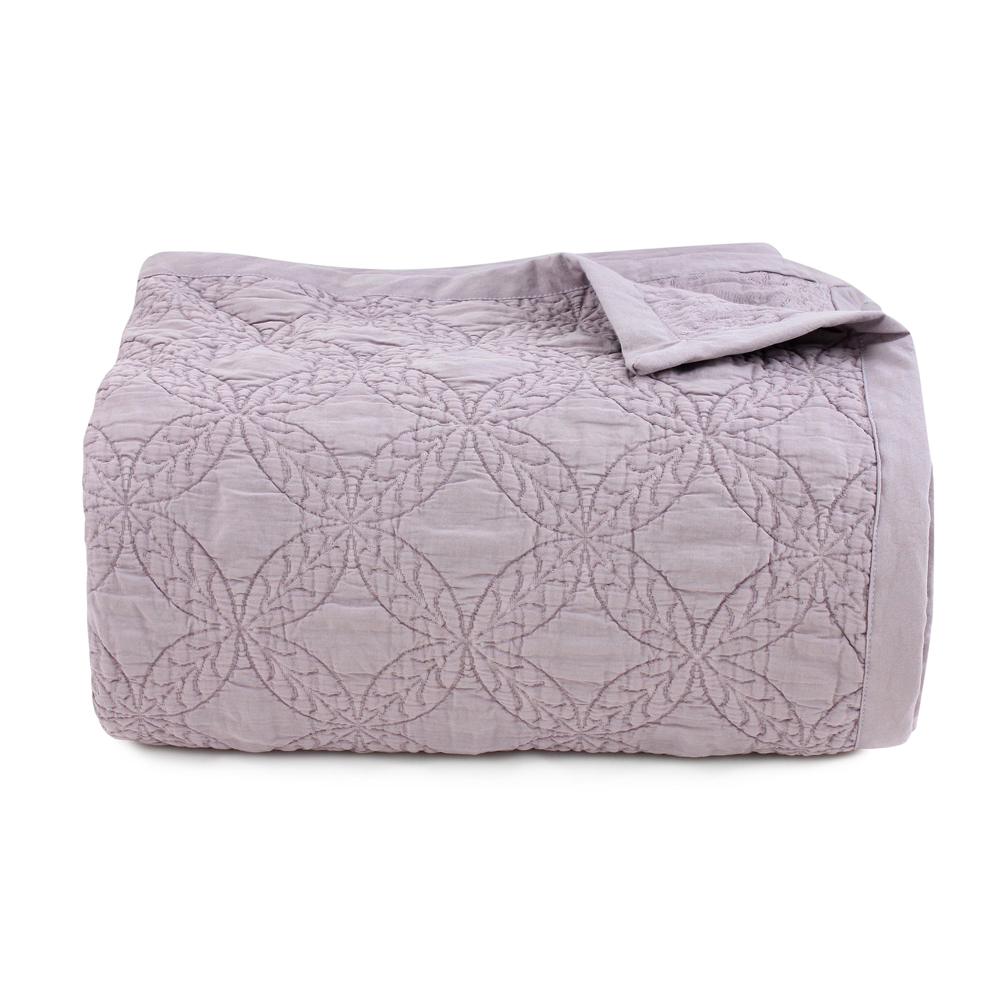 Lilac Circles Jacquard Bedspread