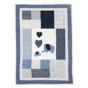 Elephant Patchwork Quilt (Blue)