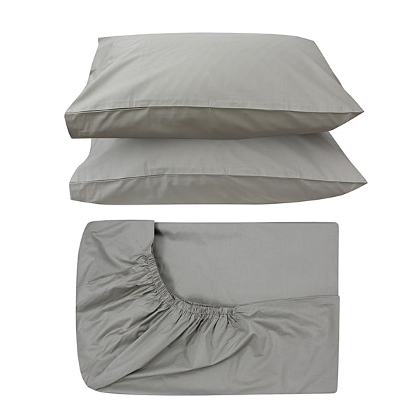 Khaki Fitted Sheet + Pillowcases