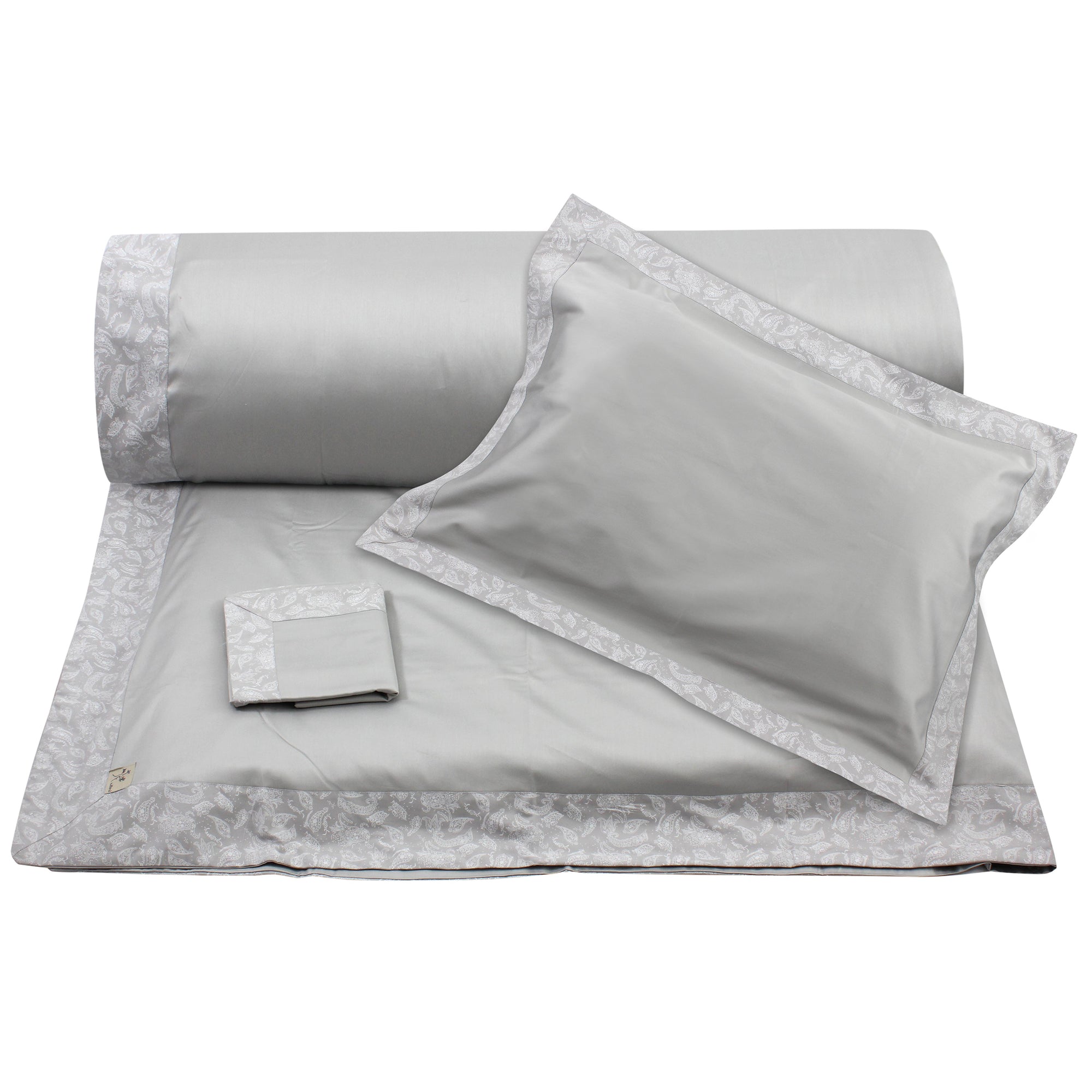 Grey Paisley Duvet + Pillowcases (600 TC)