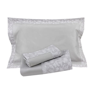 Grey Paisley Sheet + Pillowcases (600 TC)
