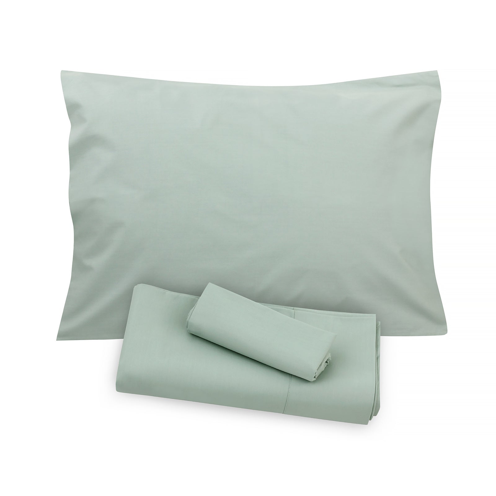 Jade Green Flat Sheet + Pillowcases (350 TC)