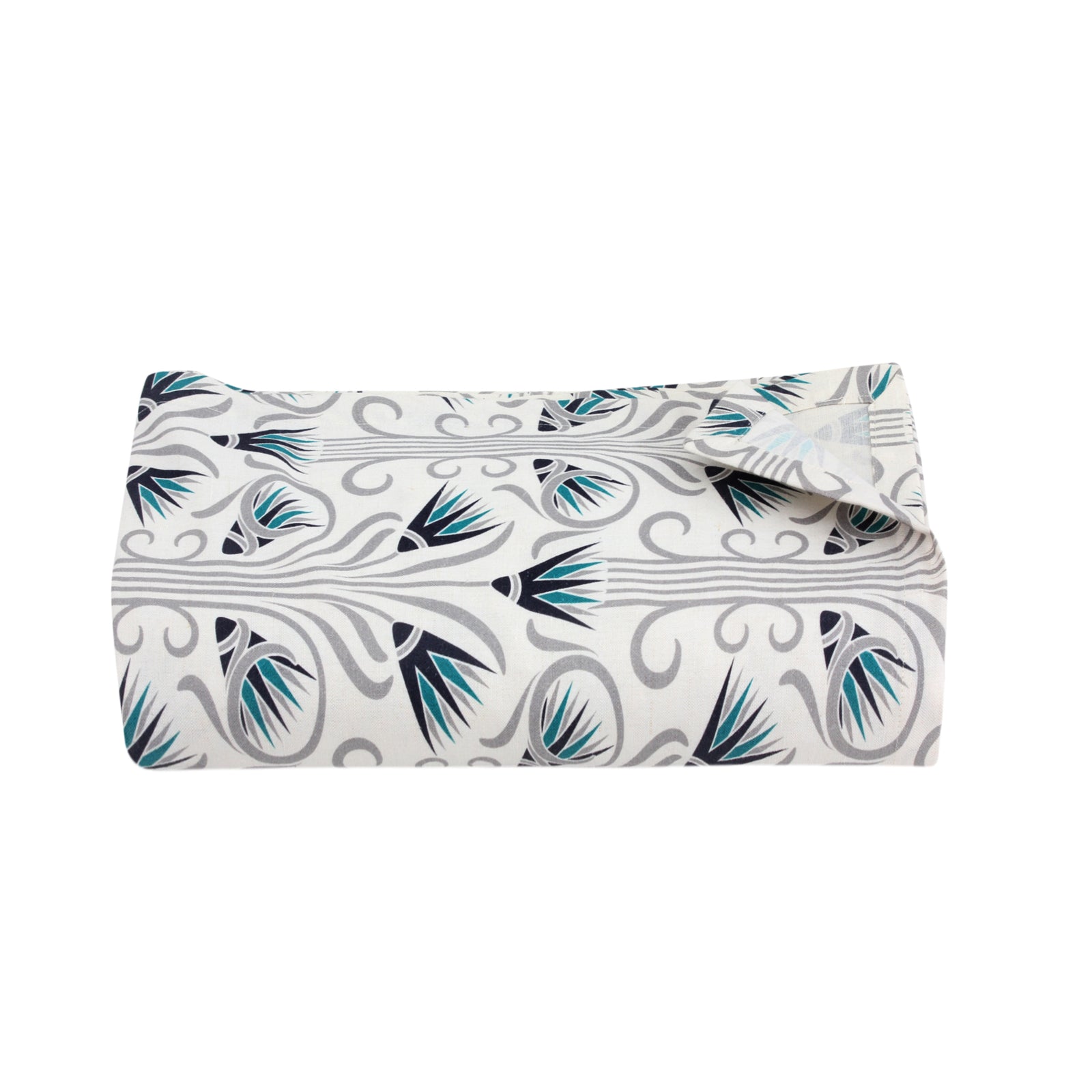 Blue Lotus Linen Tablecloth