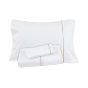 White Sheet with Beige Piping + Pillowcases (600 TC)