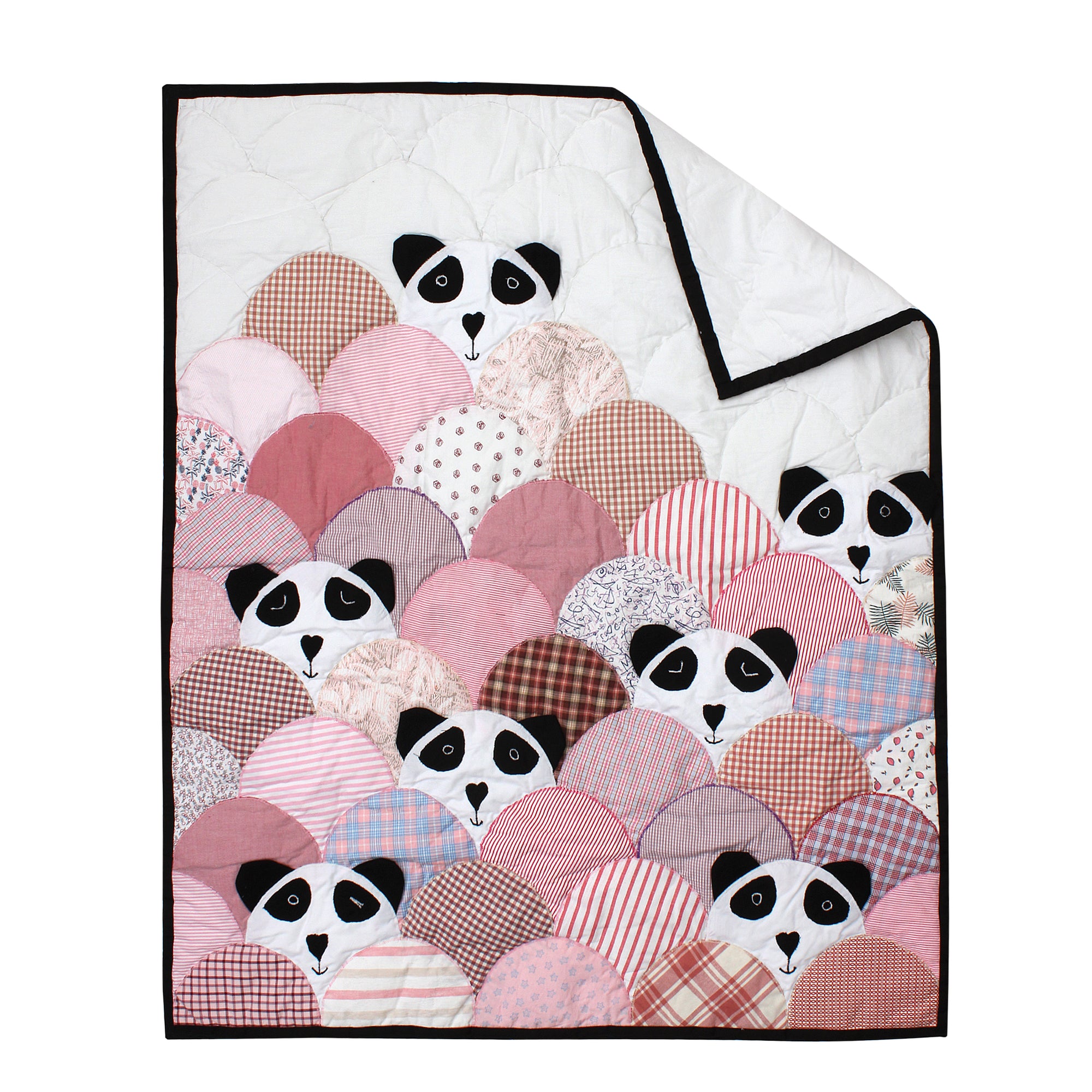 Patchwork Panda Quilt (Pink)