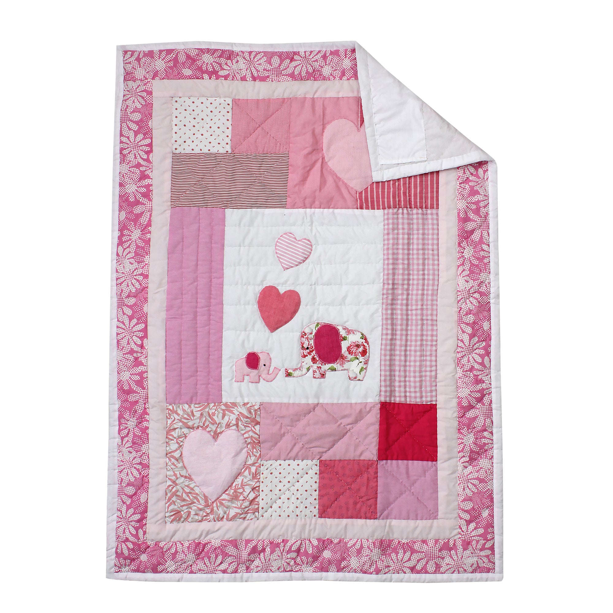 Patchwork Elephant Quilt (Pink)