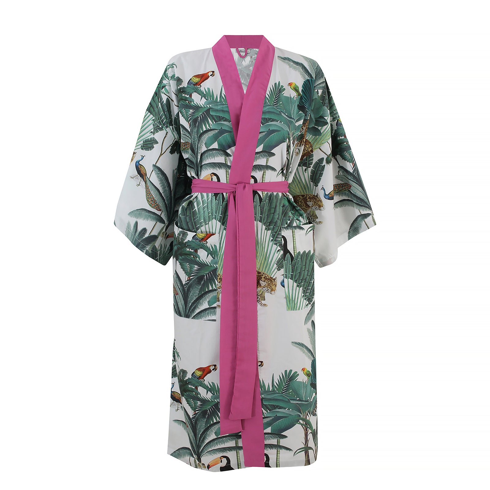 White Jungle Classic Cotton Kimono