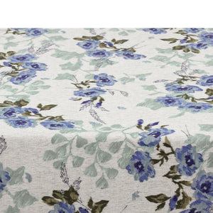 Blue Roses Linen Tablecloth