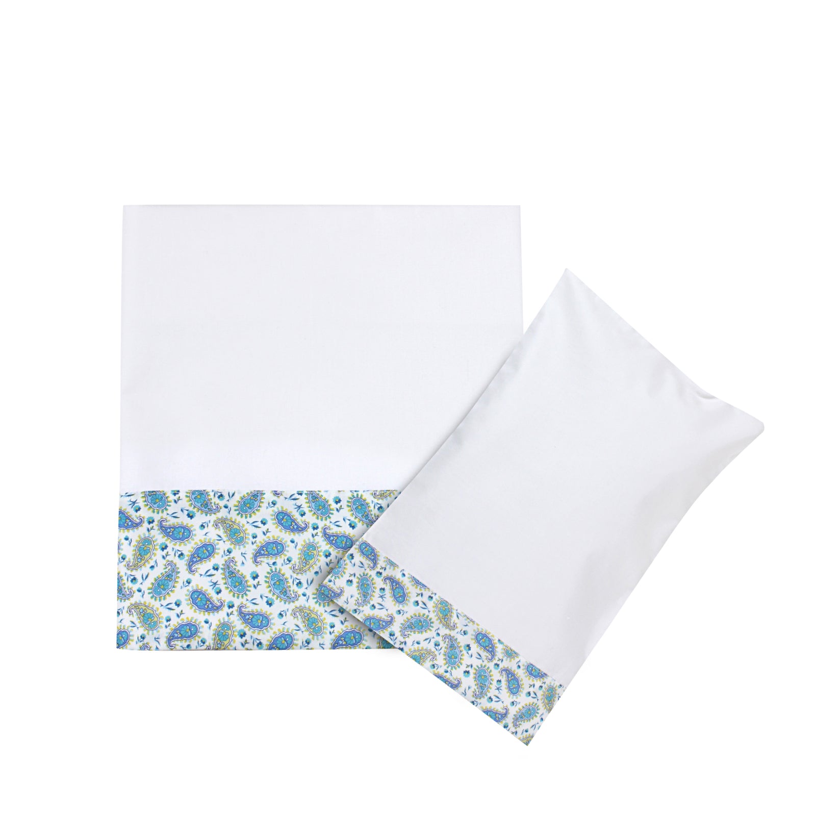 Blue Mini Paisley Baby Sheet Set