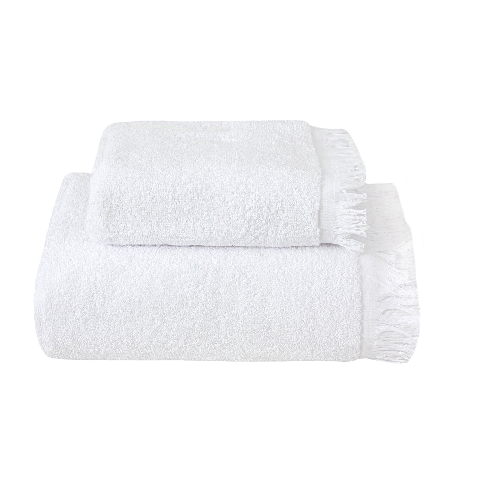 Frost White Fringe Bath Towel Set