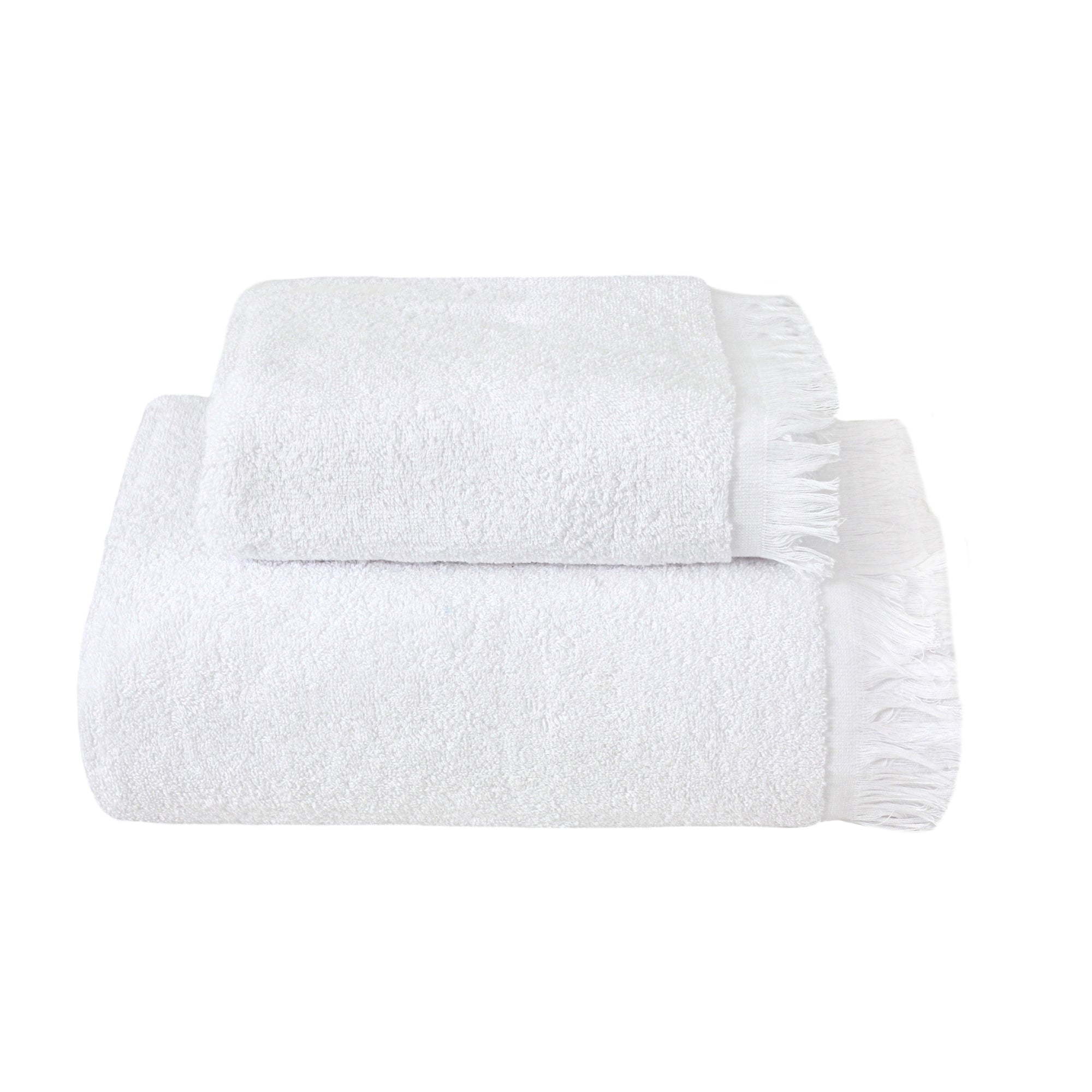 Frost White Fringe Bath Towel Set