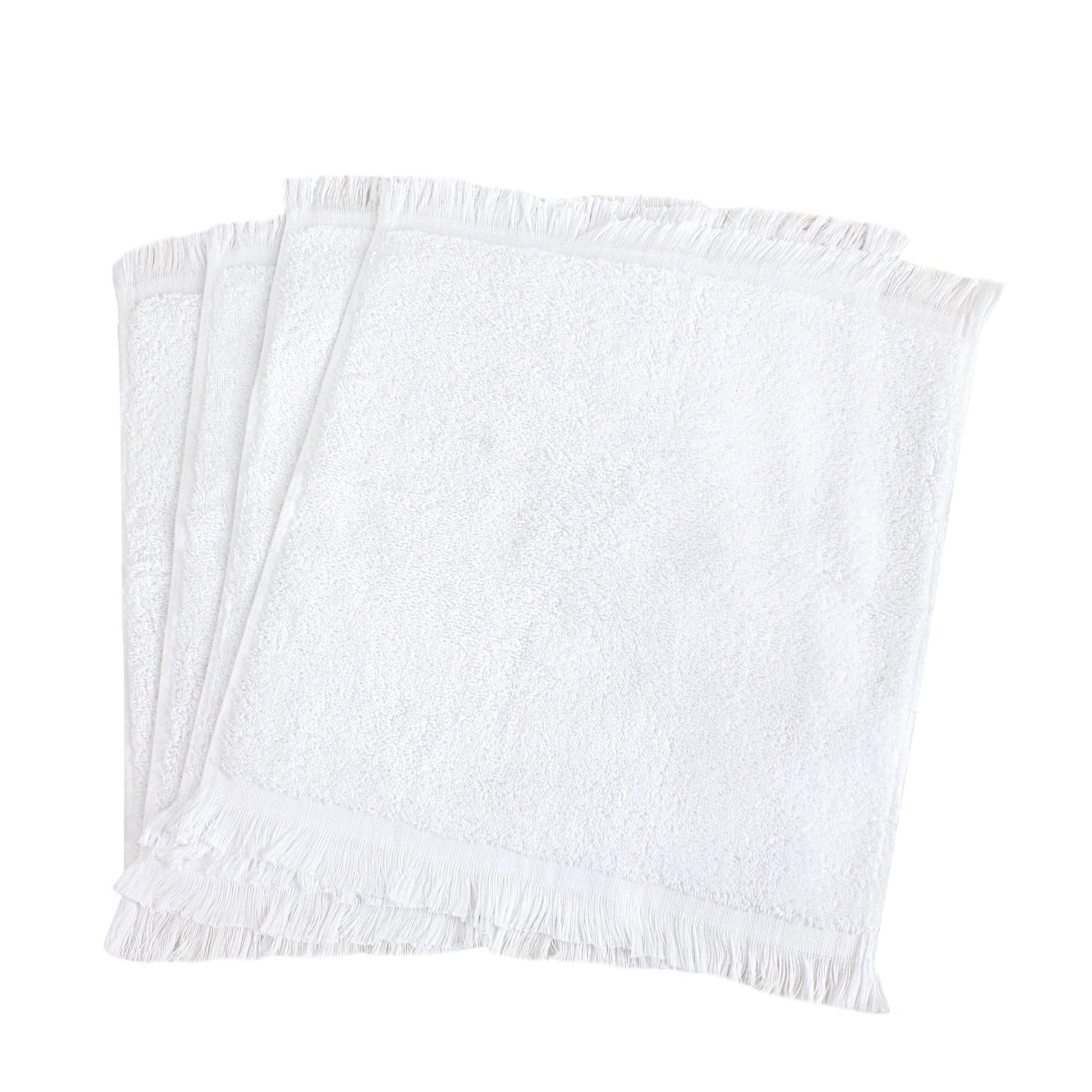 Frost White Fringe Guest Towel Set