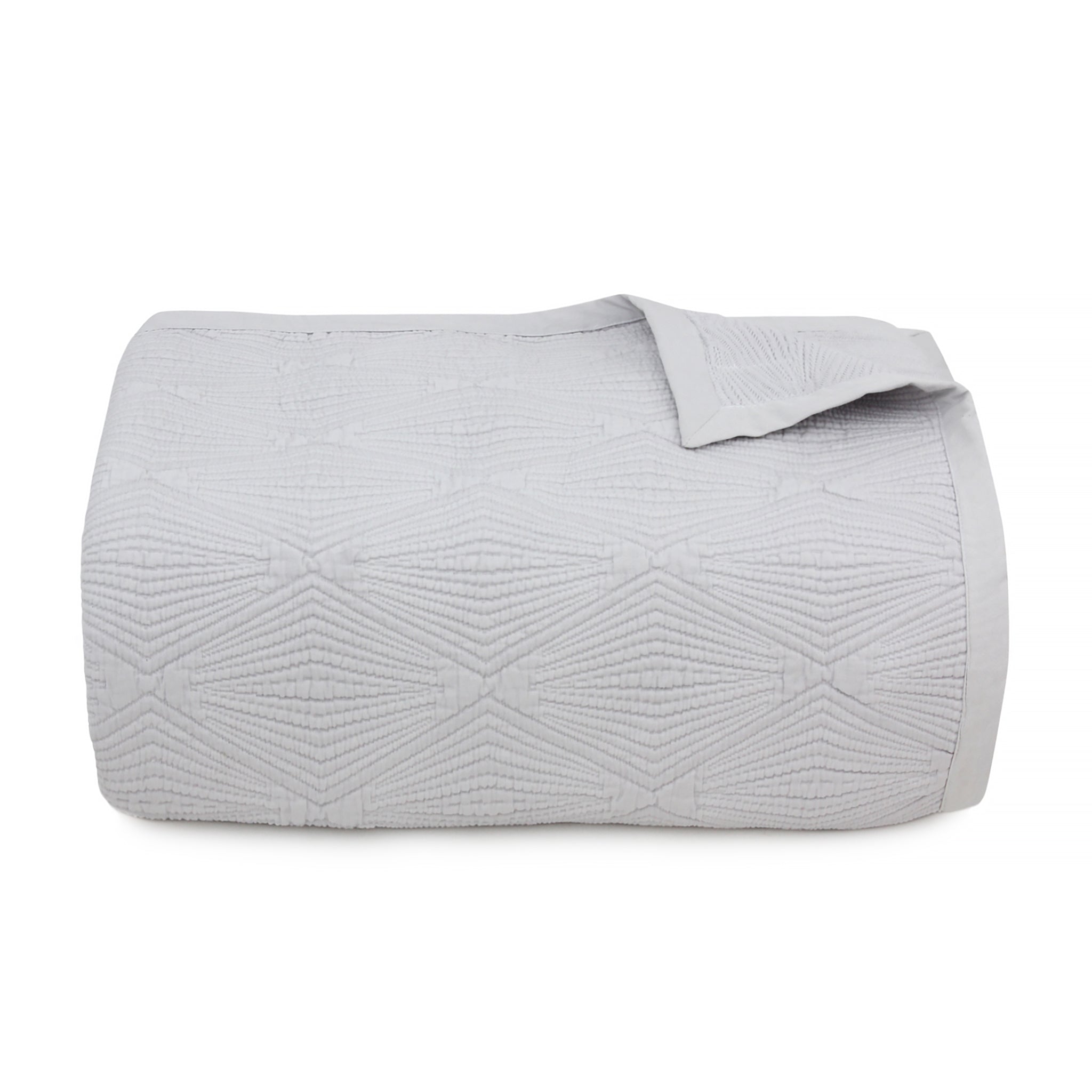 Light Grey Diamond Jacquard Bedspread