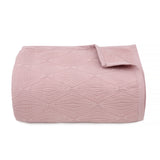 Dusty Pink Diamond Jacquard Bedspread
