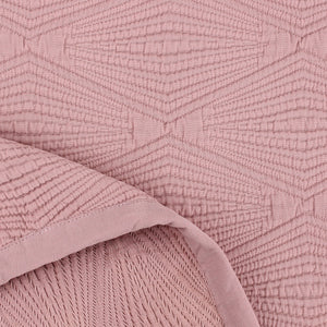 Dusty Pink Diamond Jacquard Bedspread