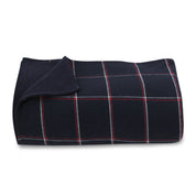 Navy/Red Checkered Throw Blanket
