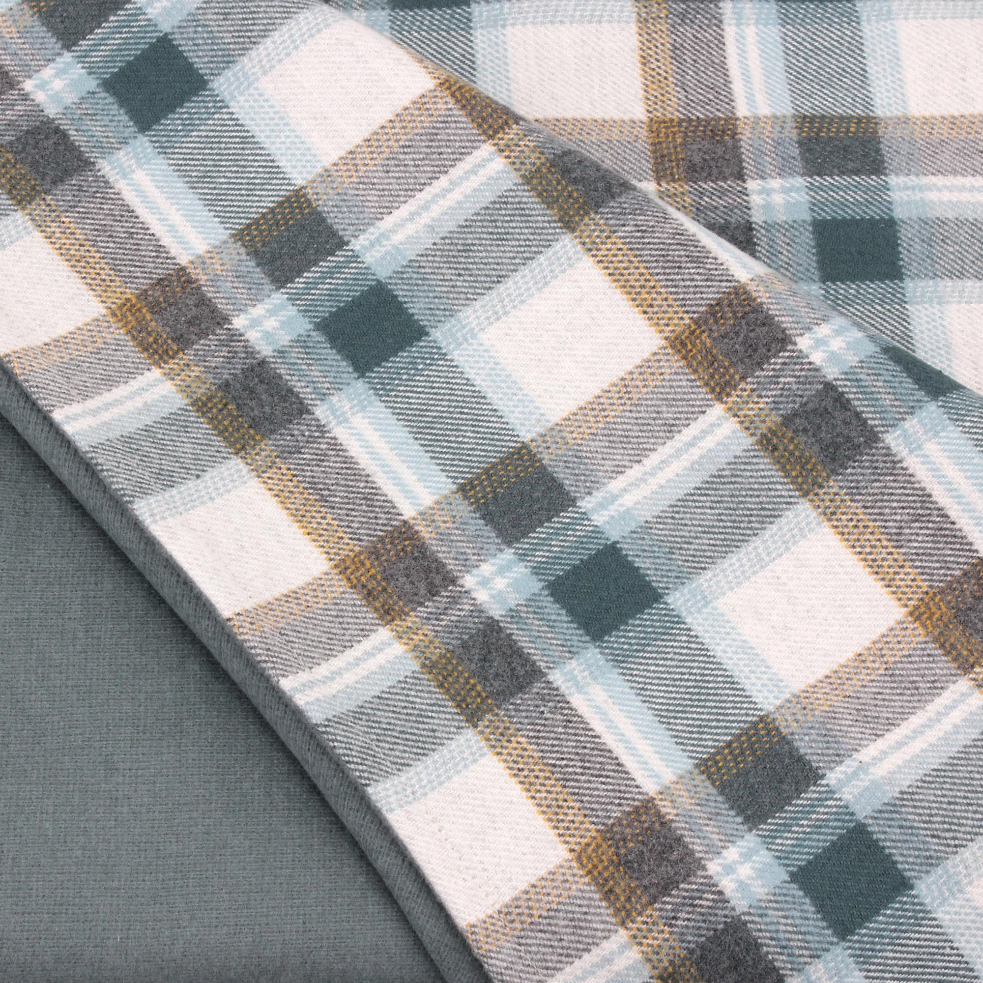 Teal/Beige Checkered Throw Blanket