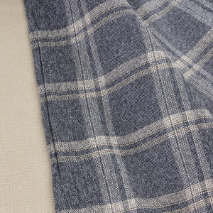 Beige/Indigo Checkered Throw Blanket