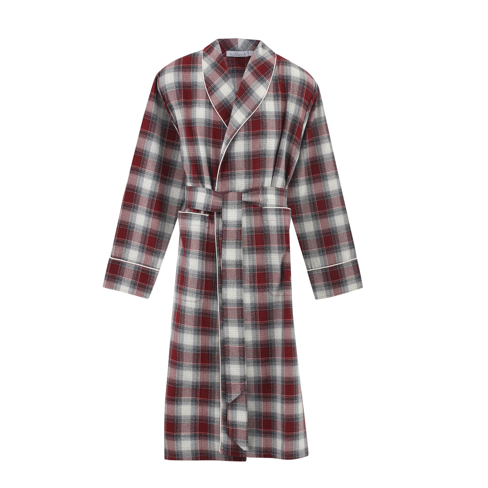 Unisex Red/Off-White Checkered Robe