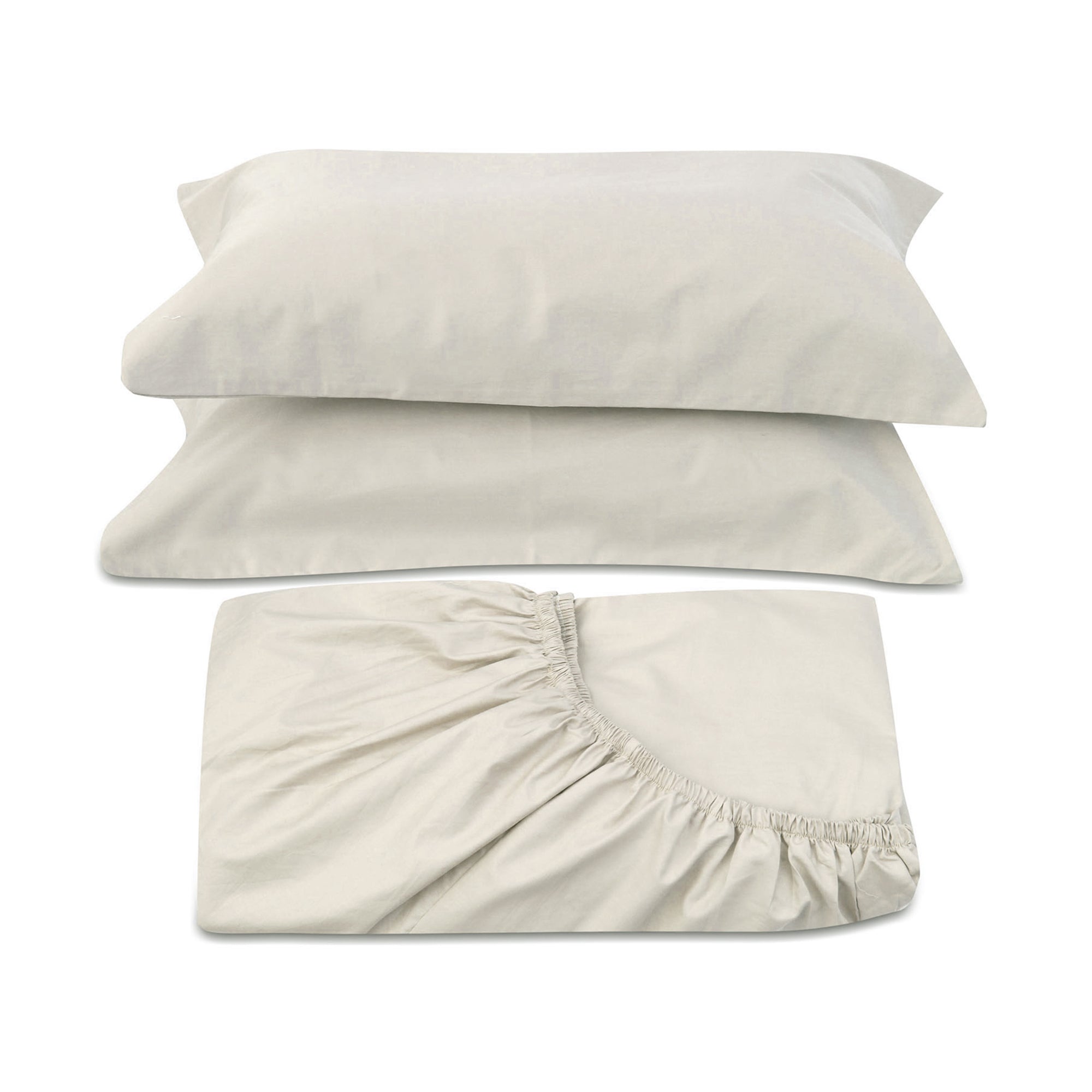 Off-White Fitted Sheet + Pillowcases (400 TC)