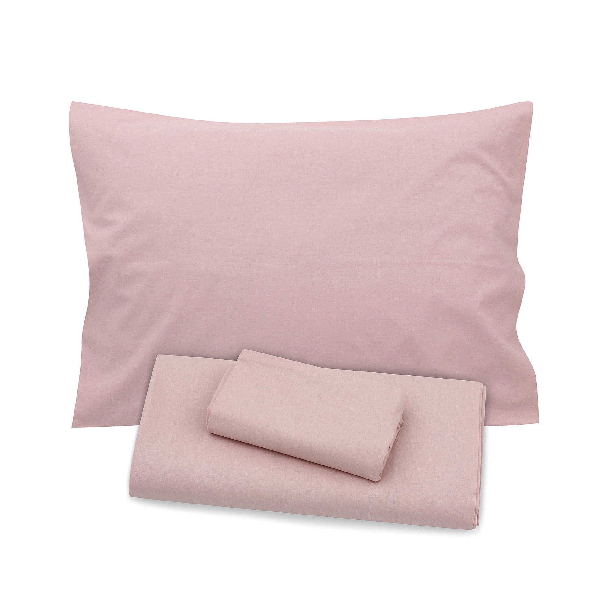 Dusty Pink Flat Sheet + Pillowcases (350 TC)