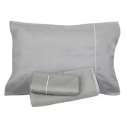 Grey Sheet with White Piping + Pillowcases (600 TC)