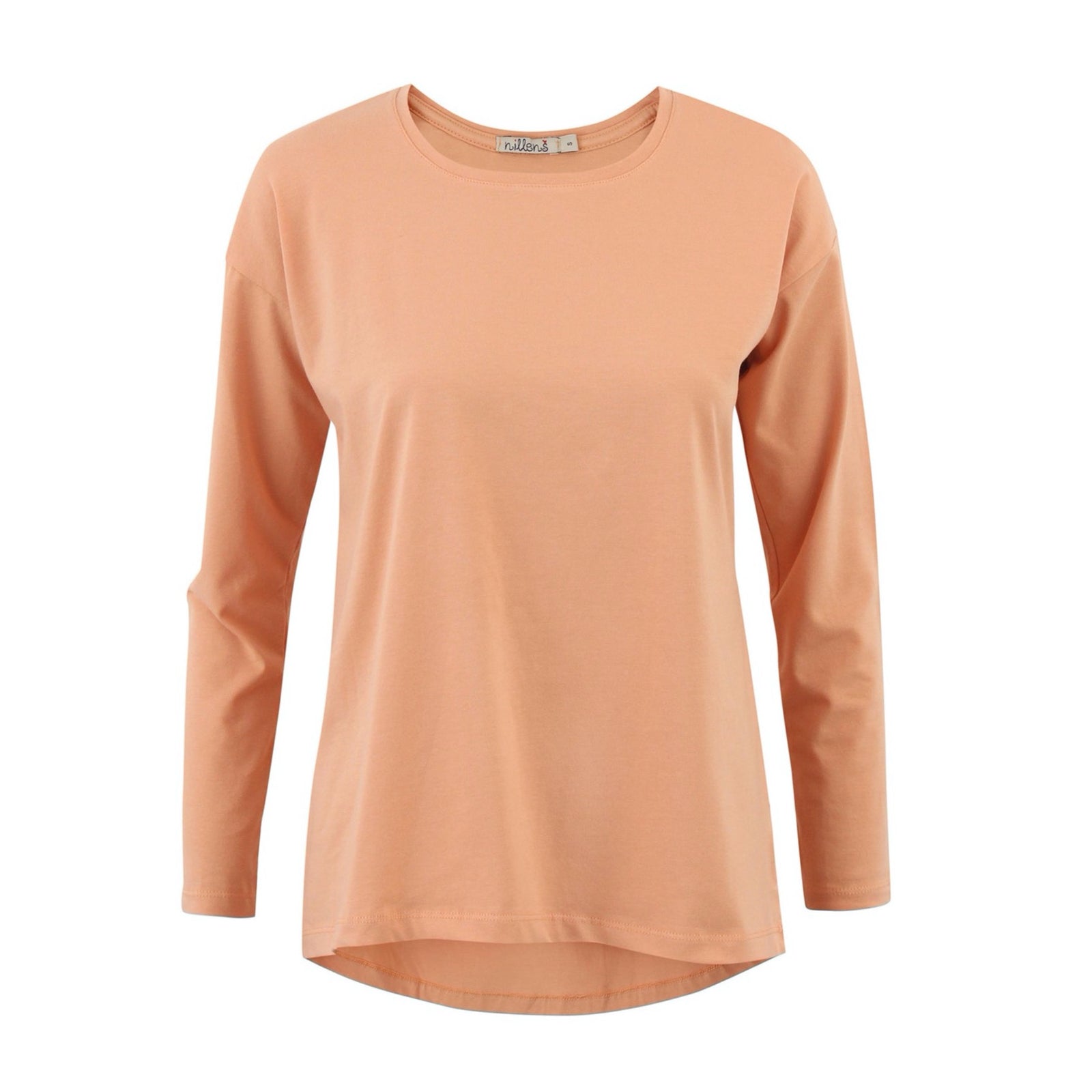 Coral Round Neck Long Sleeve Top