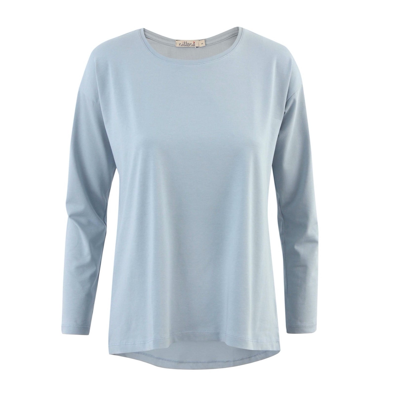 Light Blue Round Neck Long Sleeve Top