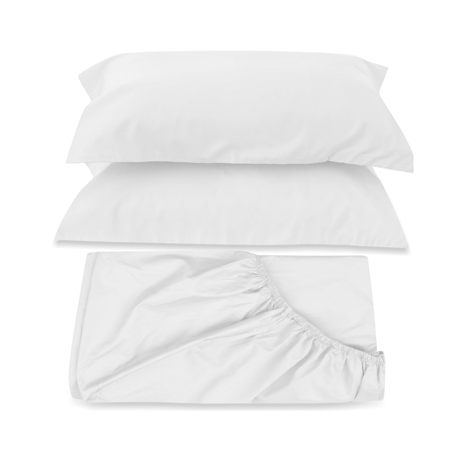 White Fitted Sheet + Pillowcases (350 TC)