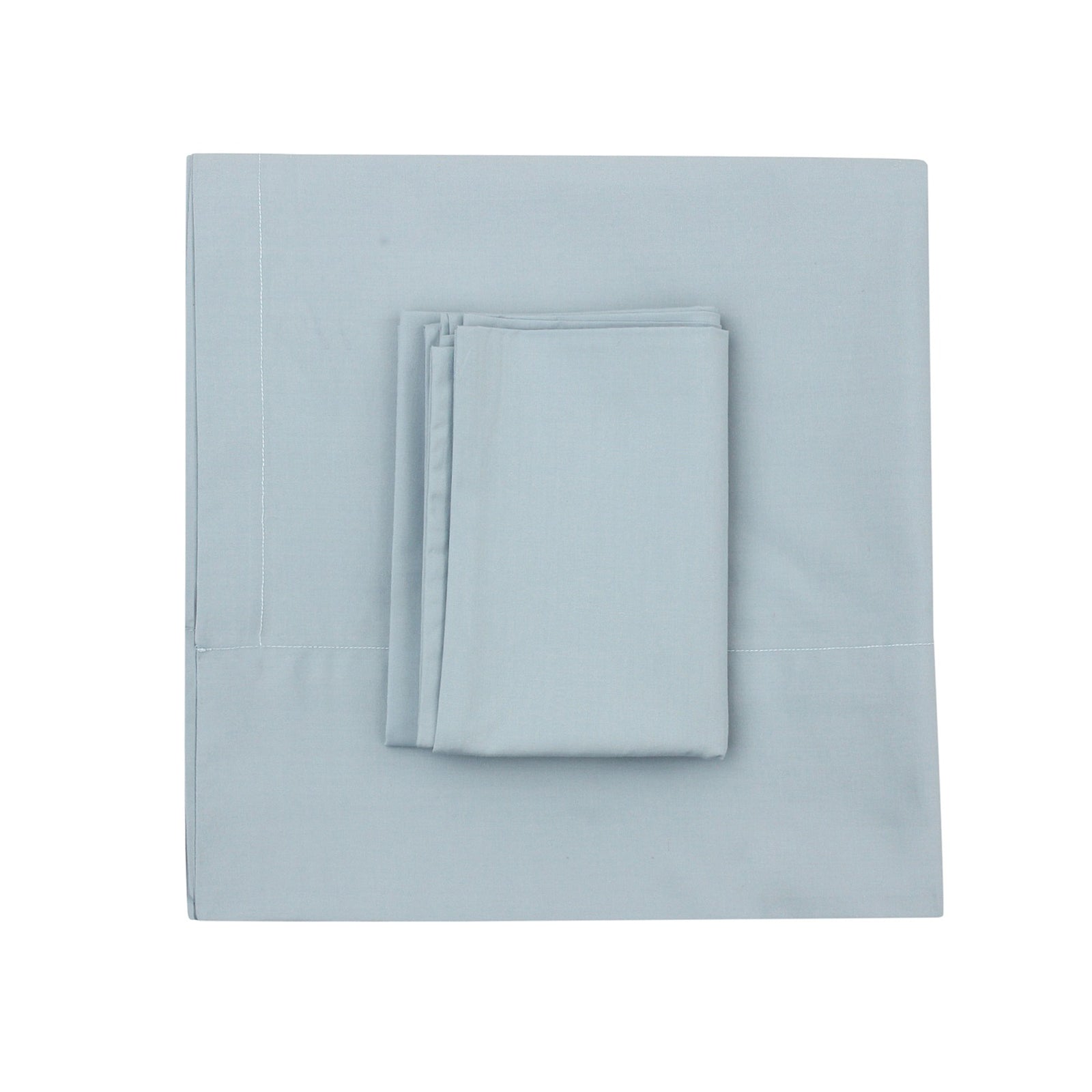 Powder Blue Flat Sheet + Pillowcases (350 TC)