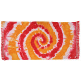 Red/Orange Swirl Tie Dye Beach Towel