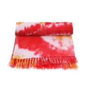 Red/Orange Swirl Tie Dye Beach Towel