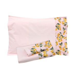Pink Lemon Sheet + Pillowcases (Pink)