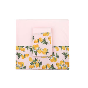 Pink Lemon Sheet + Pillowcases (Pink)