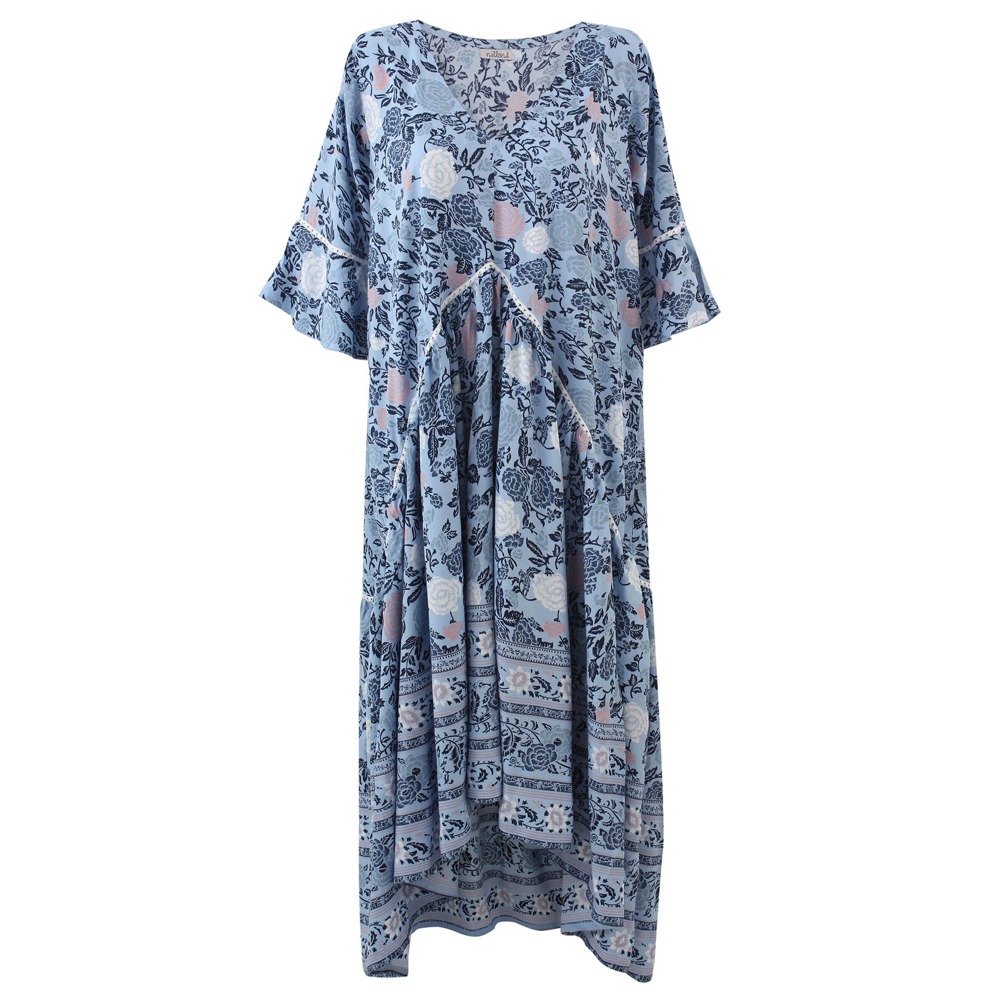 Breezy Summer Printed Dress (Blue)