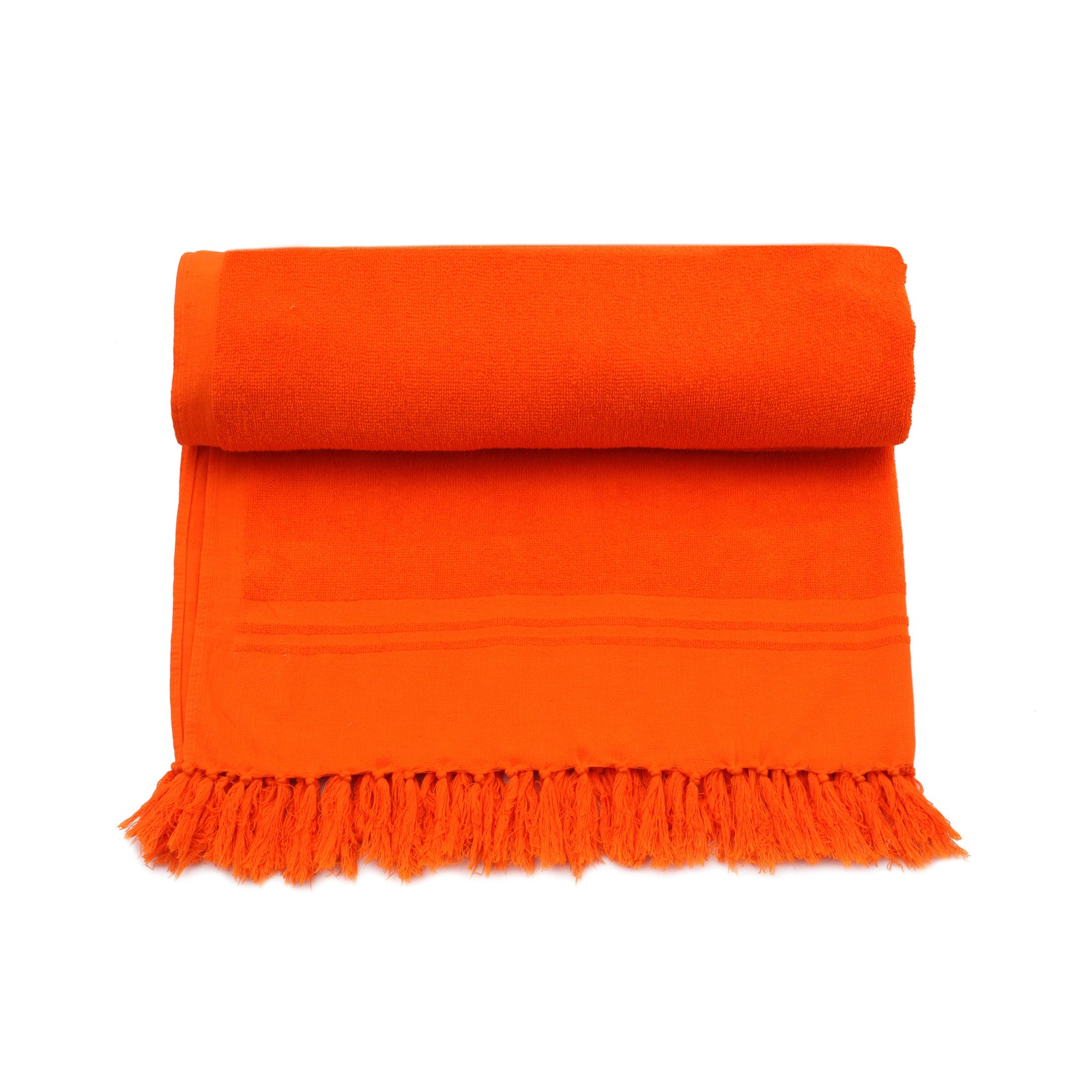 Orange Plain Beach Towel