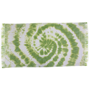 Green/White Swirl Tie Dye Beach Towel