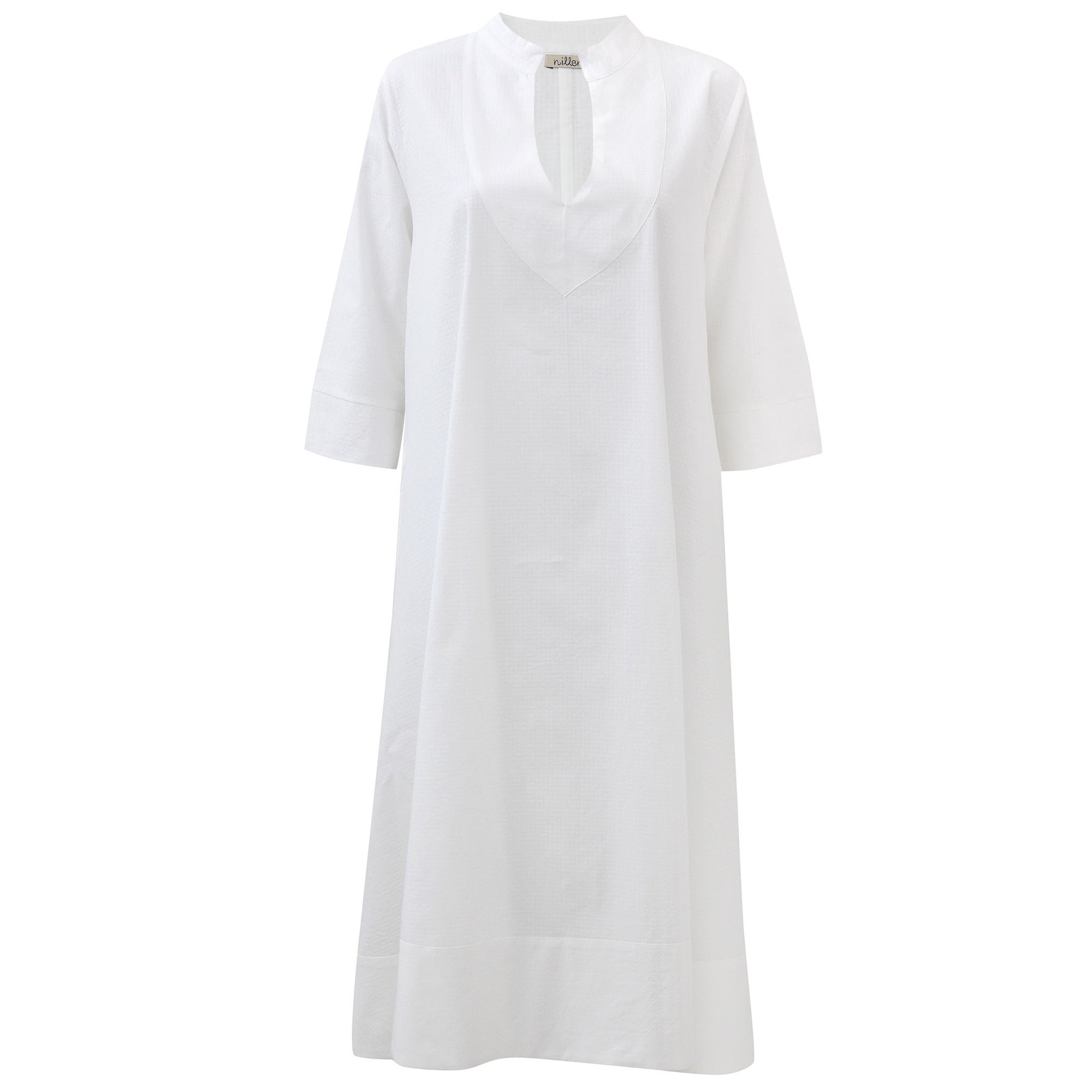 White Linen Kaftan Dress